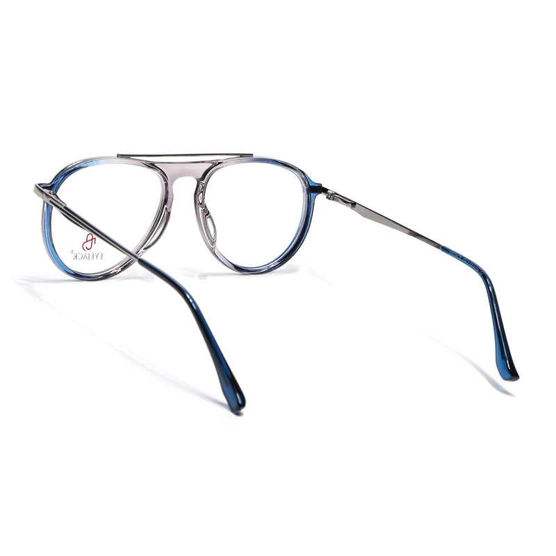 Eyejack Skyline Silver & Blue Aviator Eyeglasses for Men & Women (170210FCL2046-C3)