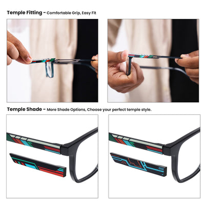 Shift | Voyage Black Wayfarer  Eyeglasses for Men & Women (176101FMG9245)