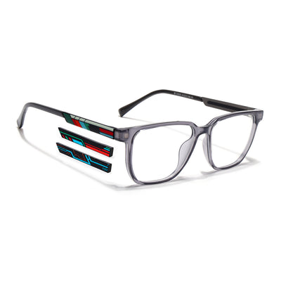 Shift | Voyage Grey Wayfarer  Eyeglasses for Men & Women (176101FMG9246)