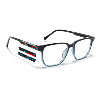 Shift | Voyage Black & Green Wayfarer  Eyeglasses for Men & Women (176101FMG9248)