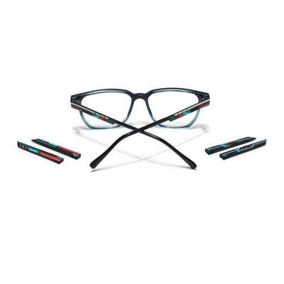 Shift | Voyage Black & Green Wayfarer  Eyeglasses for Men & Women (176101FMG9248)