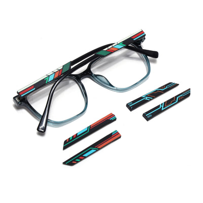 Shift | Voyage Black & Green Wayfarer  Eyeglasses for Men & Women (176101FMG9248)