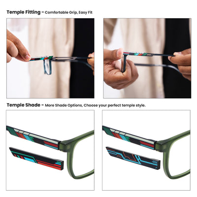 Shift | Voyage Green Wayfarer  Eyeglasses for Men & Women (176101FMG9252)