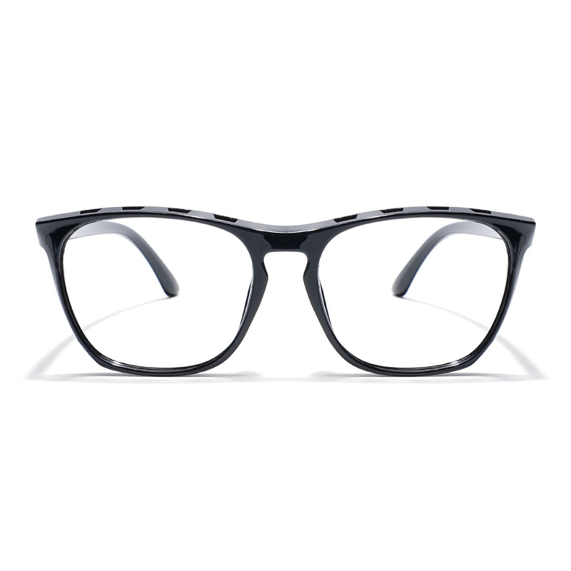 Eyejack Photochromic Shine Black Square Eyeglasses for Men & Women (18011CL593-C1)