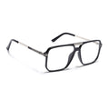 EyeJack Titex Shine Black & Silver Wayfarer Eyeglasses for Men & Women (18901CL250-C2)