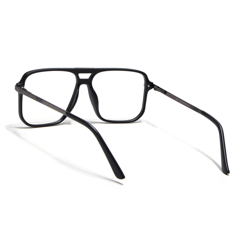EyeJack Titex Matt Black & Grey Wayfarer Eyeglasses for Men & Women (18901CL252-C4)