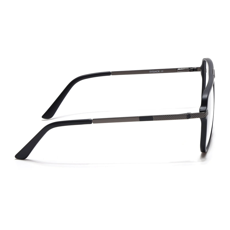 EyeJack Titex Matt Black & Grey Wayfarer Eyeglasses for Men & Women (18901CL252-C4)