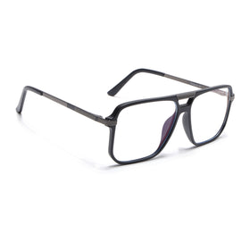 EyeJack Titex Matt Black & Grey Wayfarer Eyeglasses for Men & Women (18901CL252-C4)