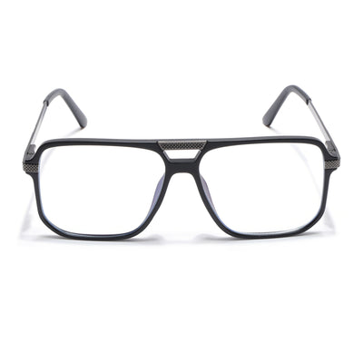 EyeJack Titex Matt Black & Grey Wayfarer Eyeglasses for Men & Women (18901CL252-C4)