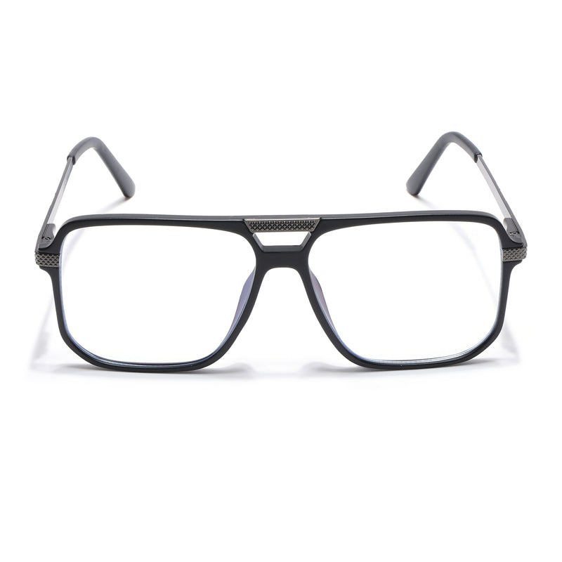 EyeJack Titex Matt Black & Grey Wayfarer Eyeglasses for Men & Women (18901CL252-C4)