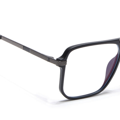 EyeJack Titex Matt Black & Grey Wayfarer Eyeglasses for Men & Women (18901CL252-C4)
