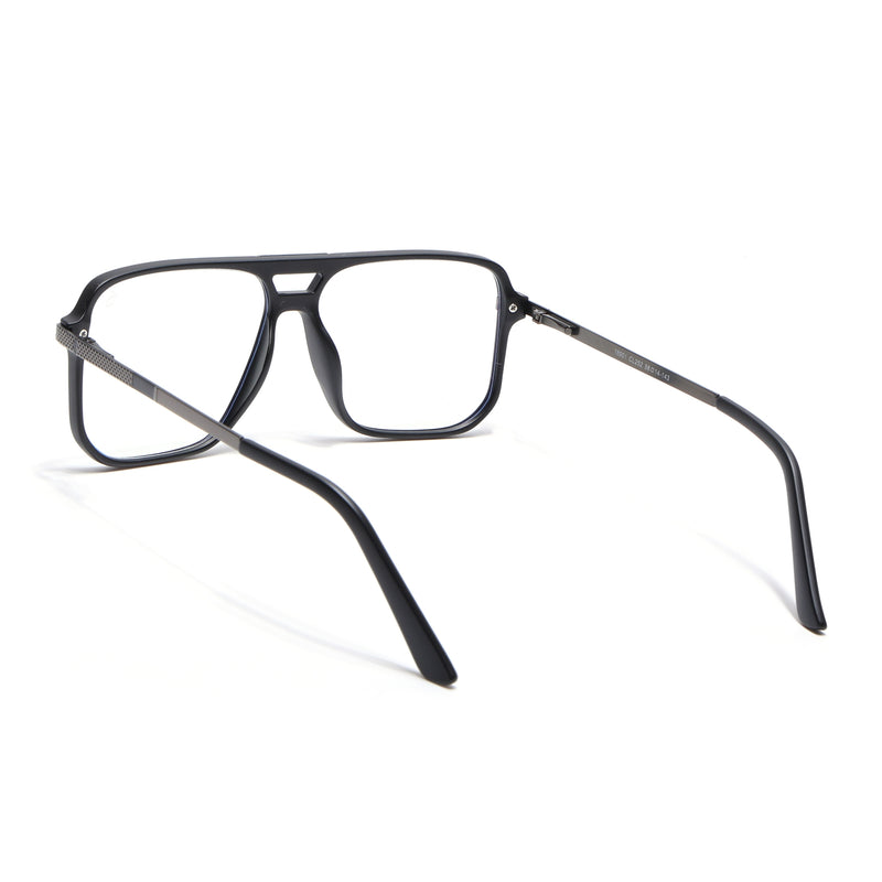 EyeJack Titex Matt Black & Grey Wayfarer Eyeglasses for Men & Women (18901CL252-C4)