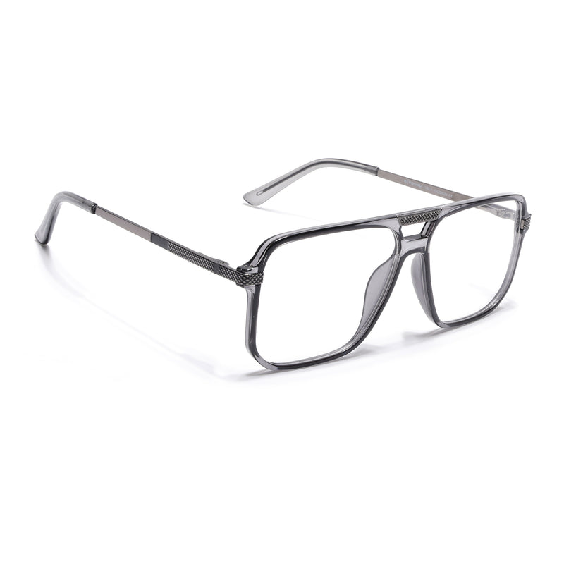 EyeJack Titex Shine Grey Wayfarer Eyeglasses for Men & Women (18901CL253-C5)