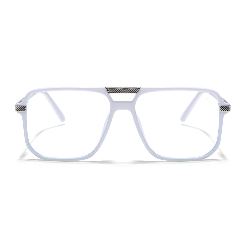 EyeJack Titex White Wayfarer Eyeglasses for Men & Women (18901CL256-C8)