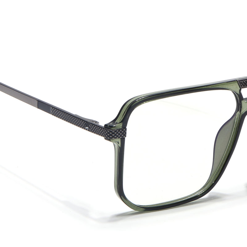 EyeJack Titex Green Wayfarer Eyeglasses for Men & Women (18901CL257-C9)