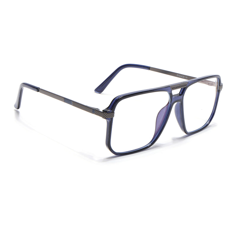 EyeJack Titex Blue Wayfarer Eyeglasses for Men & Women (18901CL258-C10)