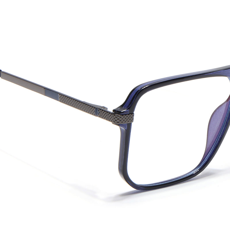 EyeJack Titex Blue Wayfarer Eyeglasses for Men & Women (18901CL258-C10)