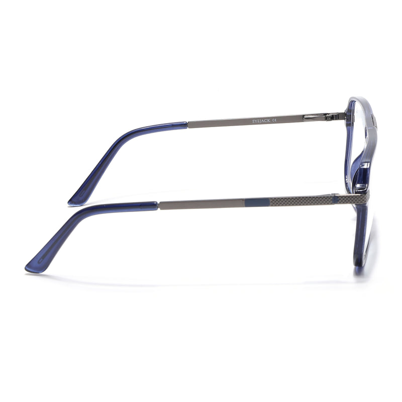 EyeJack Titex Blue Wayfarer Eyeglasses for Men & Women (18901CL258-C10)