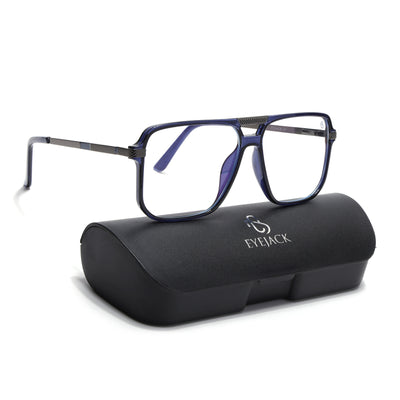 EyeJack Titex Blue Wayfarer Eyeglasses for Men & Women (18901CL258-C10)