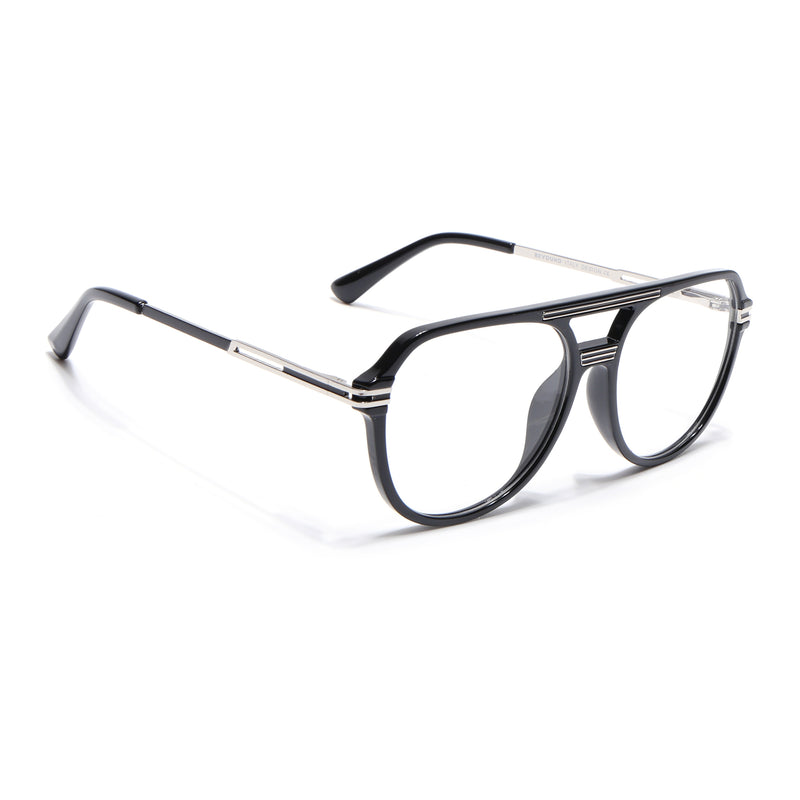 EyeJack Titex Shine Black & Silver Wayfarer Eyeglasses for Men & Women (18902CL261-C2)