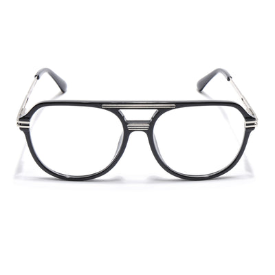 EyeJack Titex Shine Black & Silver Wayfarer Eyeglasses for Men & Women (18902CL261-C2)