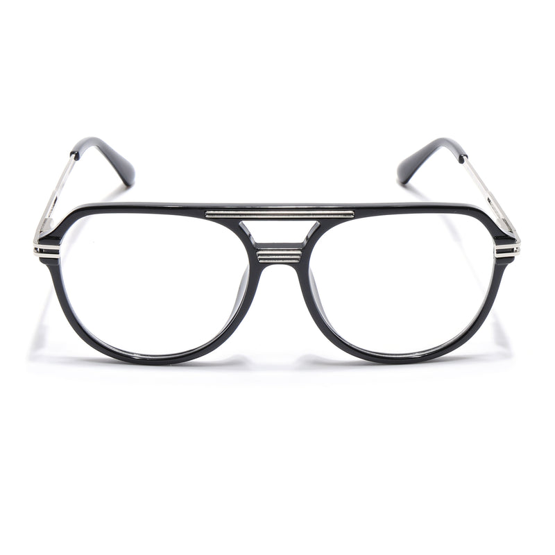 EyeJack Titex Shine Black & Silver Wayfarer Eyeglasses for Men & Women (18902CL261-C2)