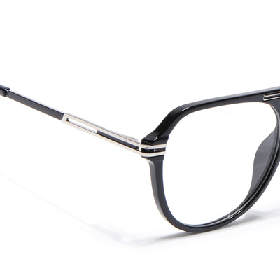 EyeJack Titex Shine Black & Silver Wayfarer Eyeglasses for Men & Women (18902CL261-C2)
