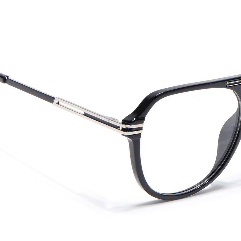 EyeJack Titex Shine Black & Silver Wayfarer Eyeglasses for Men & Women (18902CL261-C2)