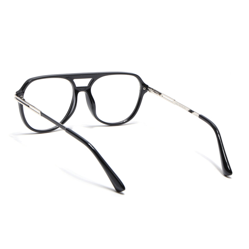 EyeJack Titex Shine Black & Silver Wayfarer Eyeglasses for Men & Women (18902CL261-C2)