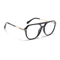 EyeJack Titex Shine Black & Golden Wayfarer Eyeglasses for Men & Women (18902CL262-C3)