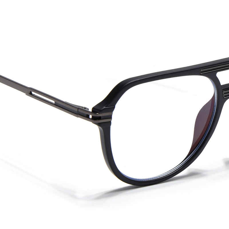 EyeJack Titex Matt Black & Grey Wayfarer Eyeglasses for Men & Women (18902CL263-C4)