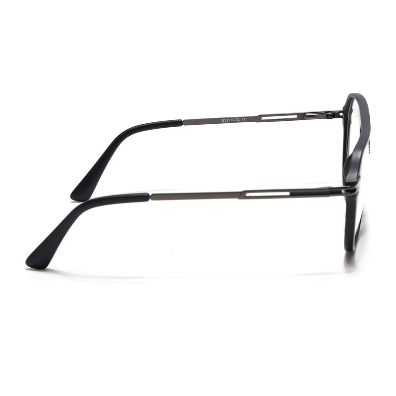 EyeJack Titex Matt Black & Grey Wayfarer Eyeglasses for Men & Women (18902CL263-C4)