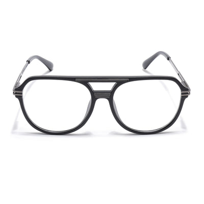 EyeJack Titex Matt Black & Grey Wayfarer Eyeglasses for Men & Women (18902CL263-C4)