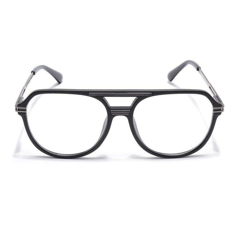EyeJack Titex Matt Black & Grey Wayfarer Eyeglasses for Men & Women (18902CL263-C4)