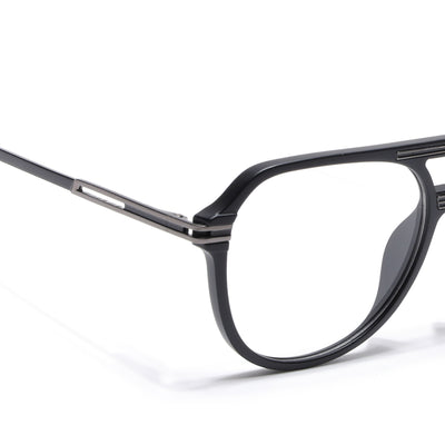 EyeJack Titex Matt Black & Grey Wayfarer Eyeglasses for Men & Women (18902CL263-C4)