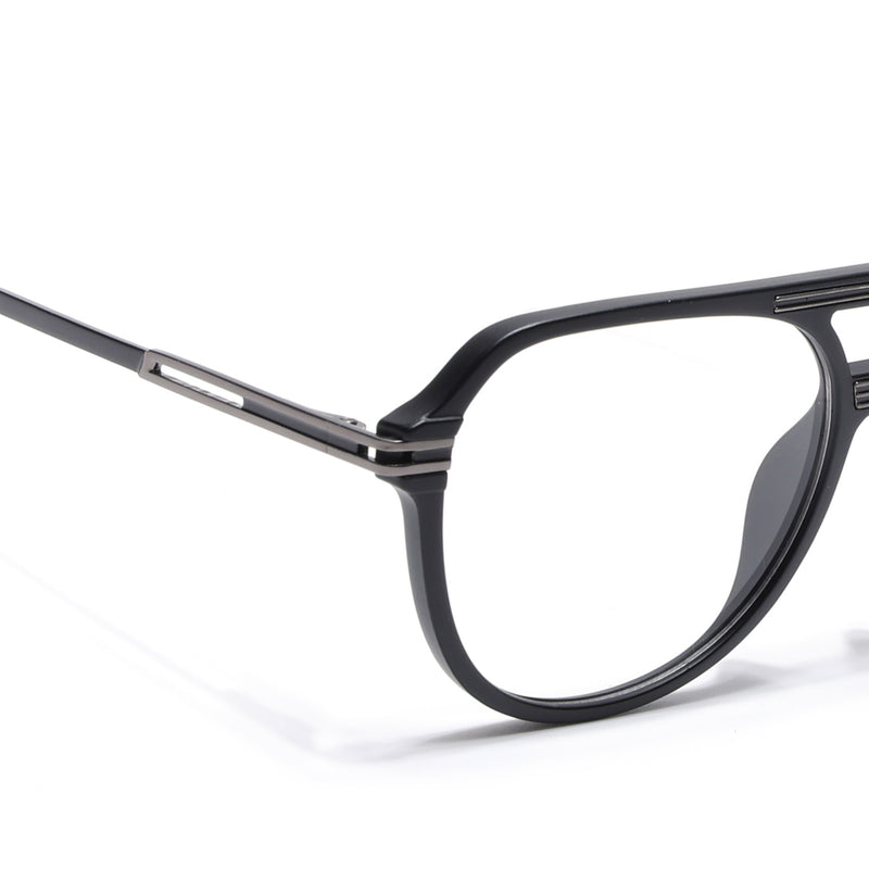 EyeJack Titex Matt Black & Grey Wayfarer Eyeglasses for Men & Women (18902CL263-C4)