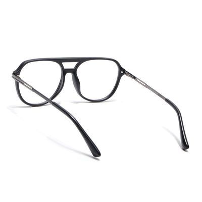 EyeJack Titex Matt Black & Grey Wayfarer Eyeglasses for Men & Women (18902CL263-C4)
