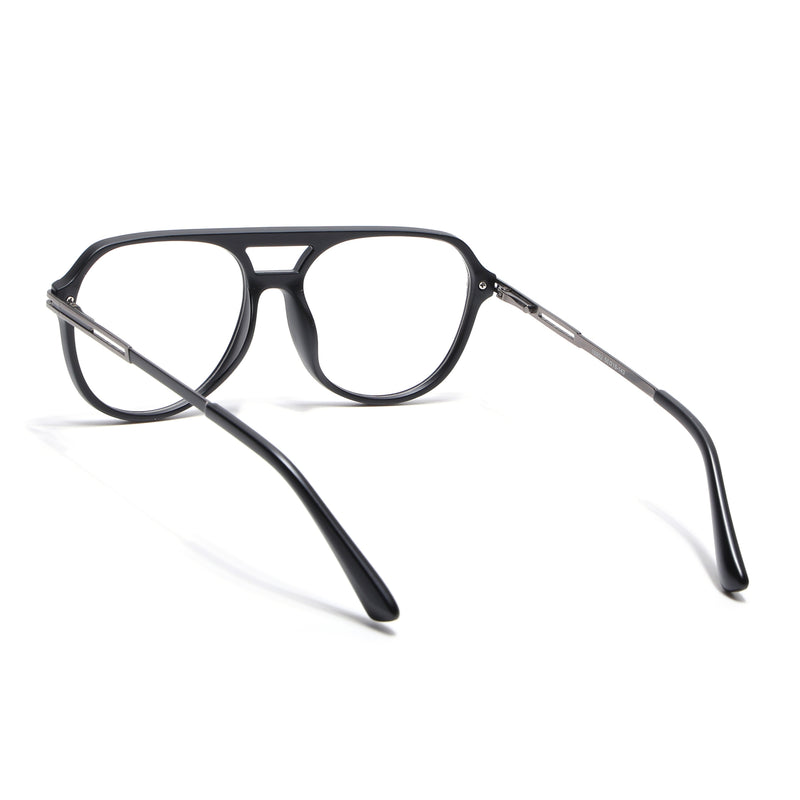 EyeJack Titex Matt Black & Grey Wayfarer Eyeglasses for Men & Women (18902CL263-C4)