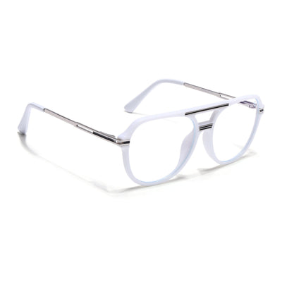 EyeJack Titex White Wayfarer Eyeglasses for Men & Women (18902CL347-C11)