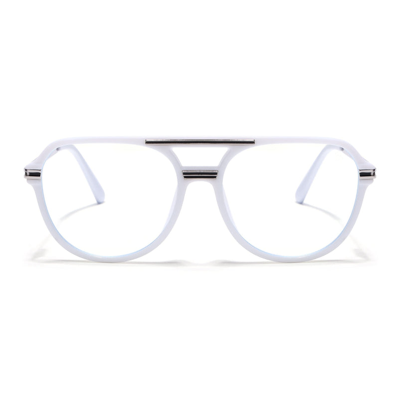 EyeJack Titex White Wayfarer Eyeglasses for Men & Women (18902CL347-C11)