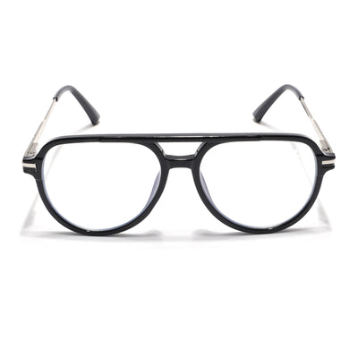 EyeJack Titex Shine Black & Silver Wayfarer Eyeglasses for Men & Women (18903CL349-C2)