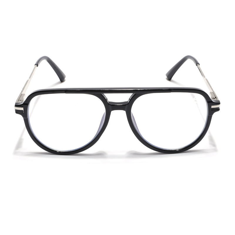 EyeJack Titex Shine Black & Silver Wayfarer Eyeglasses for Men & Women (18903CL349-C2)