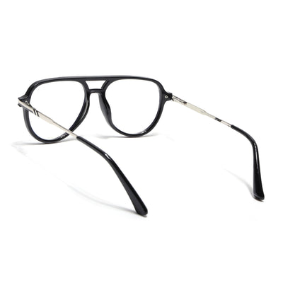 EyeJack Titex Shine Black & Silver Wayfarer Eyeglasses for Men & Women (18903CL349-C2)