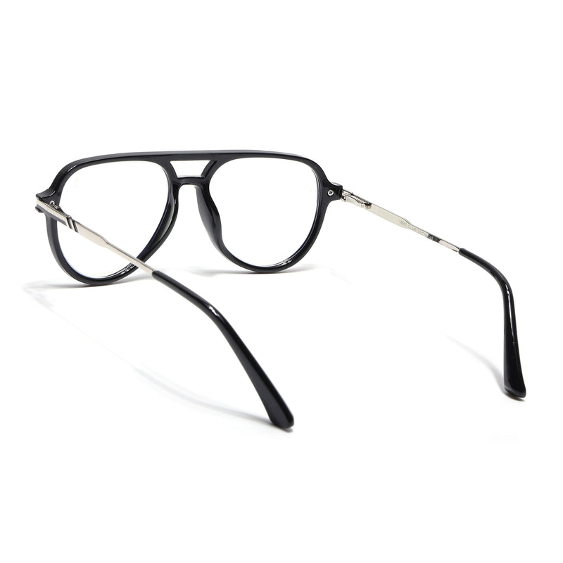 EyeJack Titex Shine Black & Silver Wayfarer Eyeglasses for Men & Women (18903CL349-C2)
