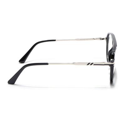 EyeJack Titex Shine Black & Silver Wayfarer Eyeglasses for Men & Women (18903CL349-C2)