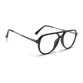 EyeJack Titex Matt Black & Grey Wayfarer Eyeglasses for Men & Women (18903CL351-C4)