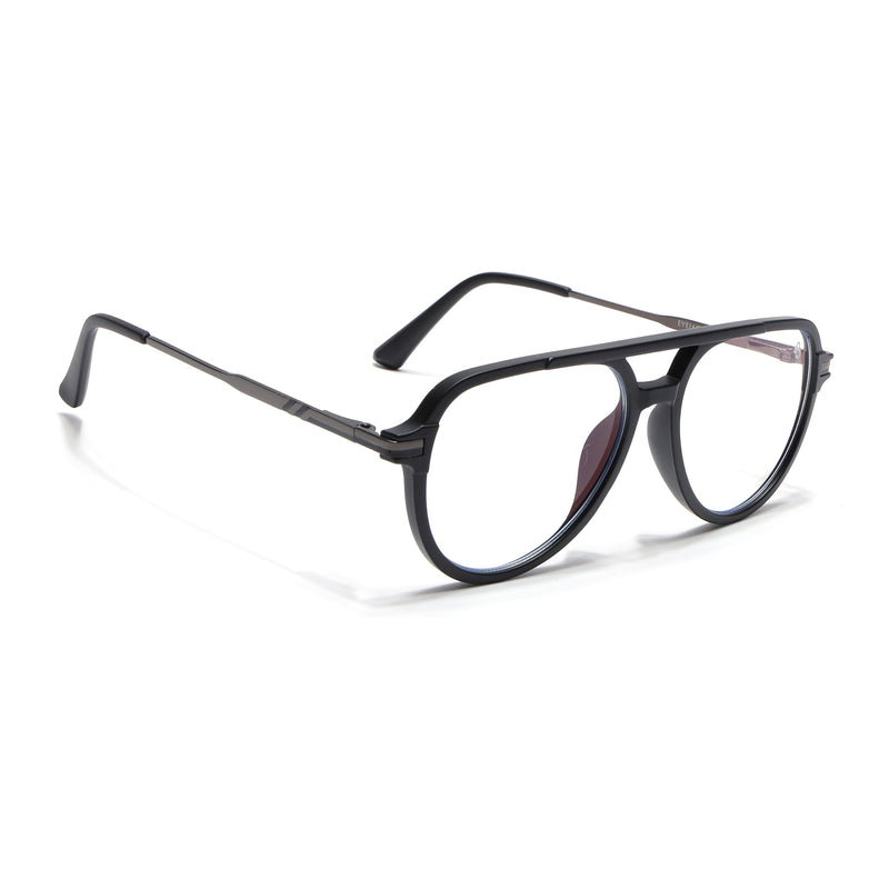 EyeJack Titex Matt Black & Grey Wayfarer Eyeglasses for Men & Women (18903CL351-C4)