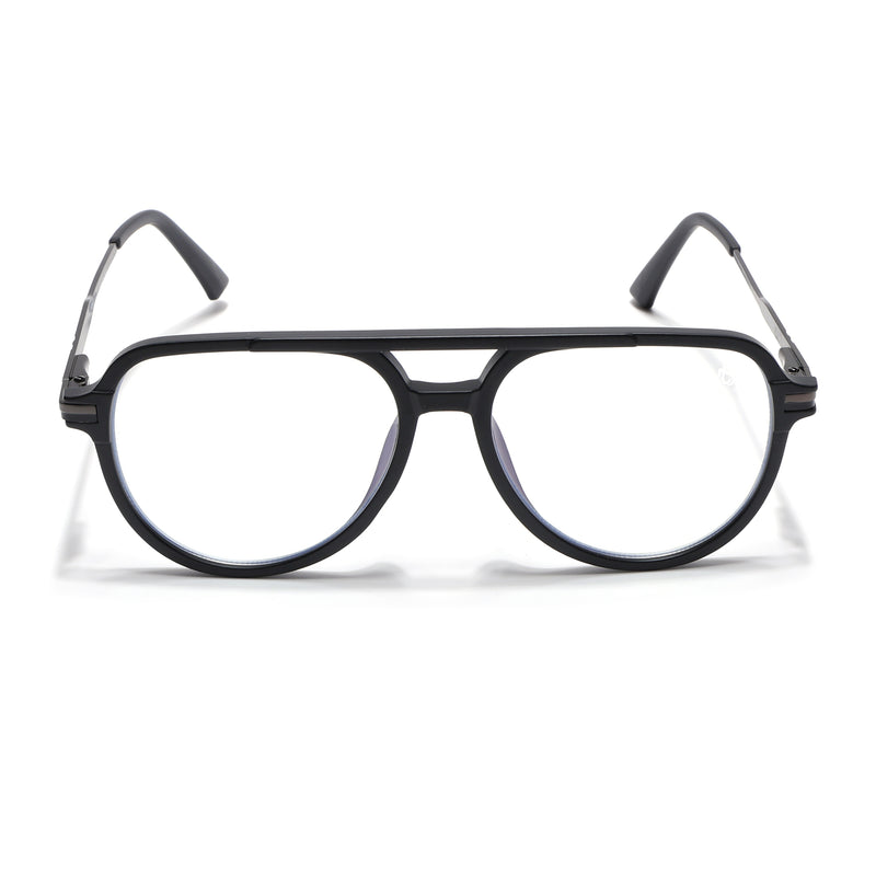 EyeJack Titex Matt Black & Grey Wayfarer Eyeglasses for Men & Women (18903CL351-C4)