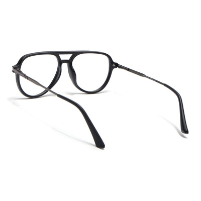 EyeJack Titex Matt Black & Grey Wayfarer Eyeglasses for Men & Women (18903CL351-C4)