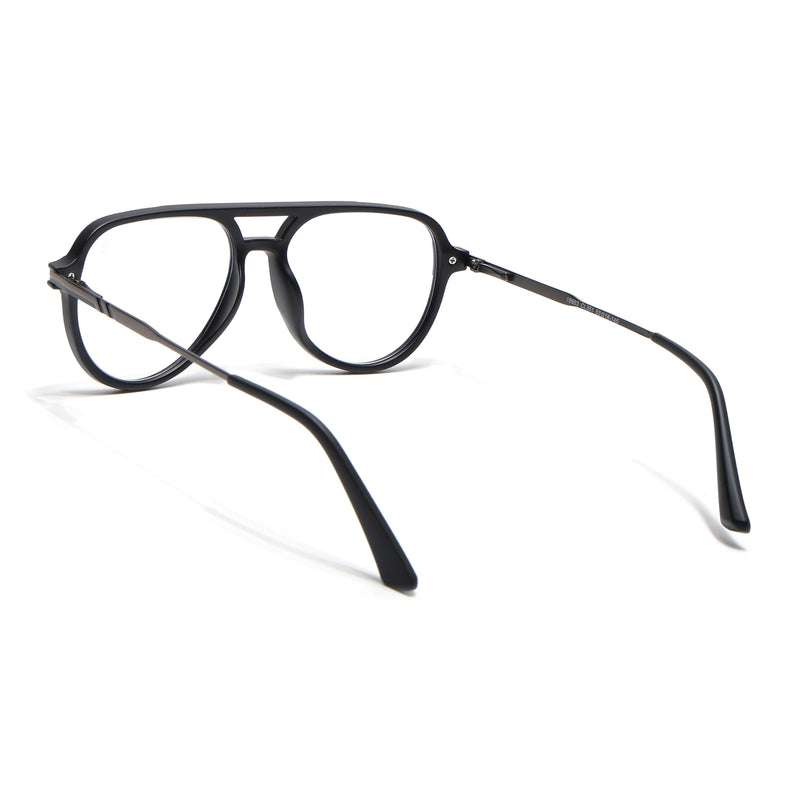 EyeJack Titex Matt Black & Grey Wayfarer Eyeglasses for Men & Women (18903CL351-C4)